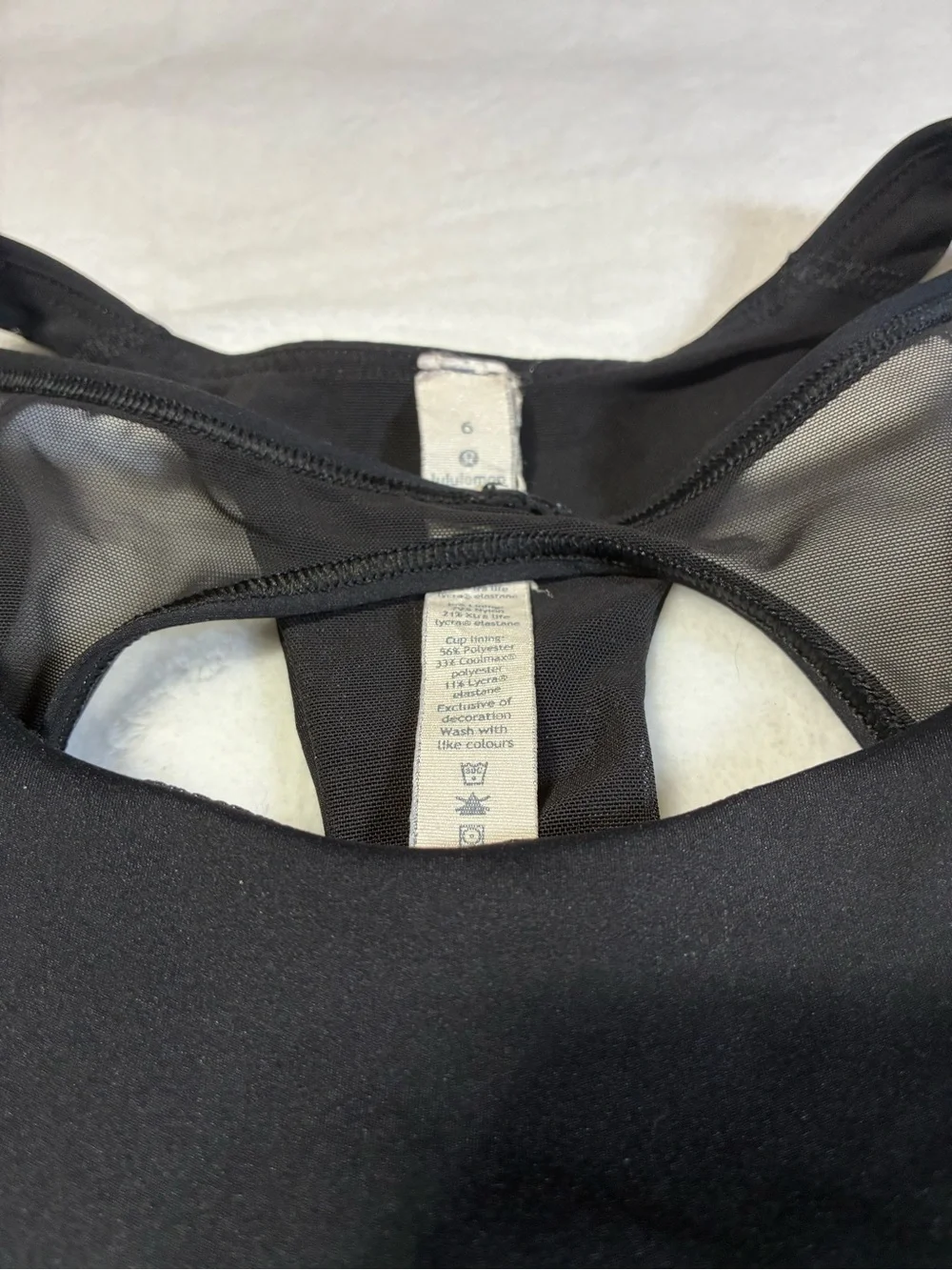 Lululemon Black Racerback Sports Bra Crop Top
